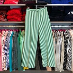 Vintage 70’s Jack Winter green/white striped wide leg trousers size 4​